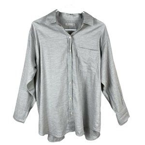 Everlane Women’s Grey Long Sleeve Collared Casual Button Down Shirt Size 6
